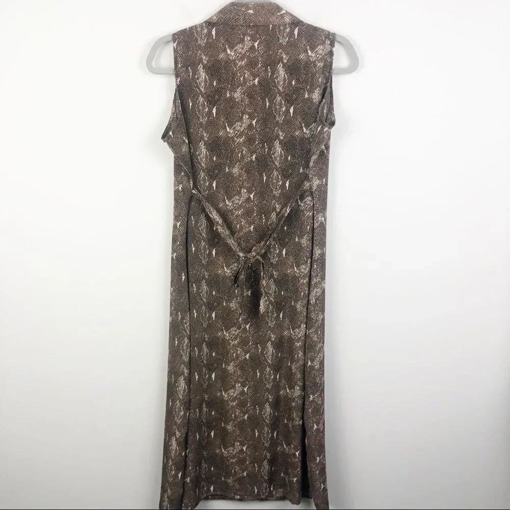 VOIR | Vintage Snakeskin Print Button Midi Dress M - Picture 7 of 8
